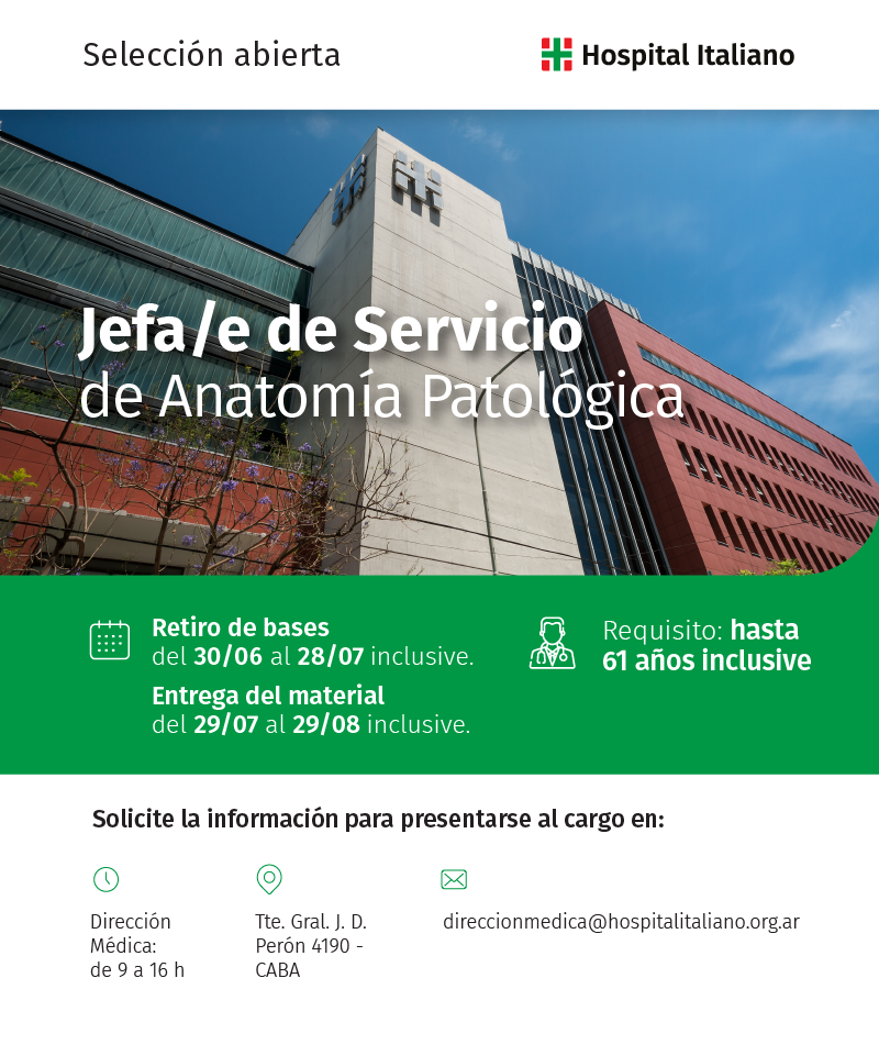 Jefa/e de Servicio de Anatomía Patológica